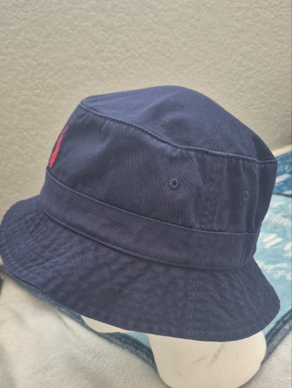 Polo by Ralph Lauren Navy Bucket Hat with Red Pony - Picture 2 of 4